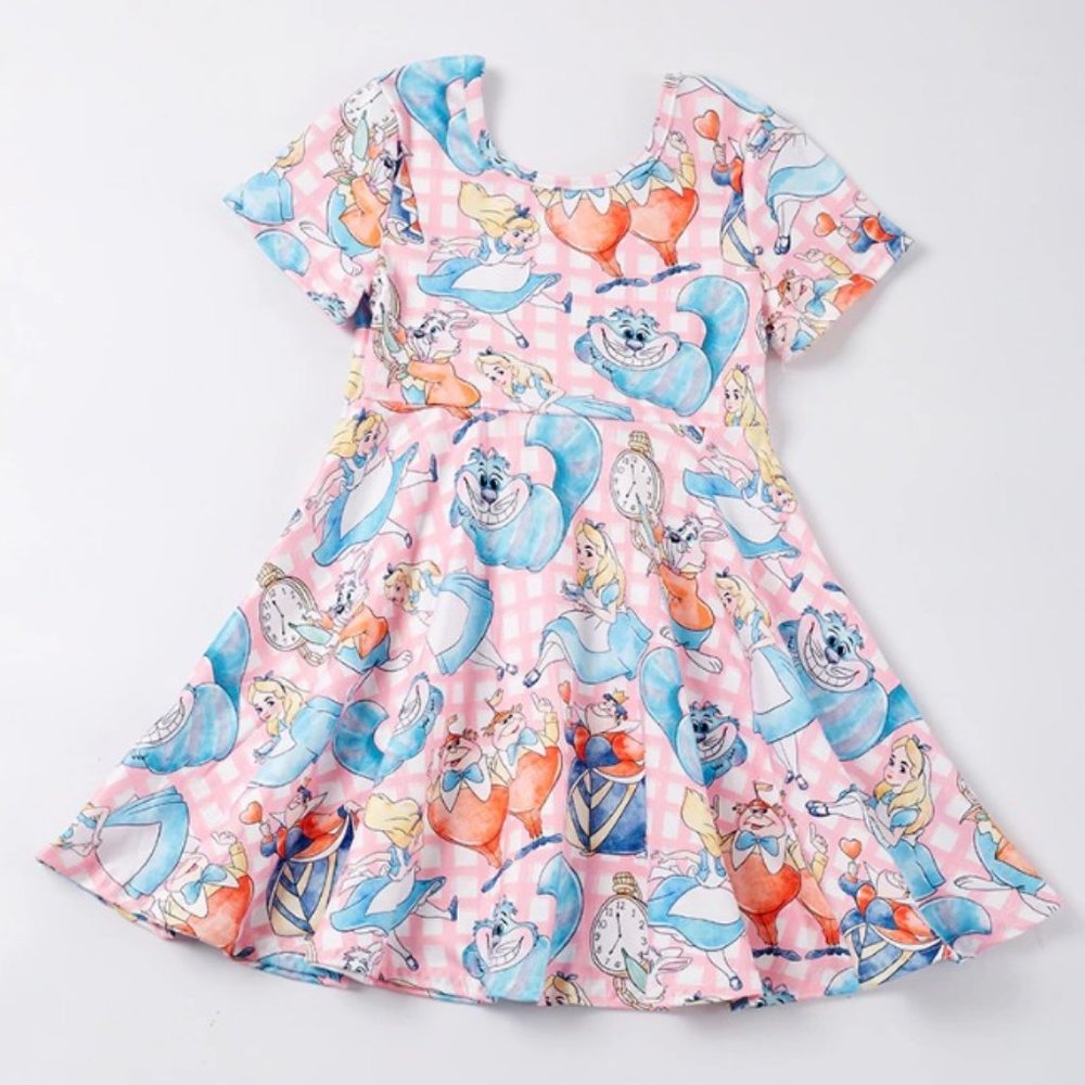 Boutique Alice in Wonderland Girls Short Sleeve Dress